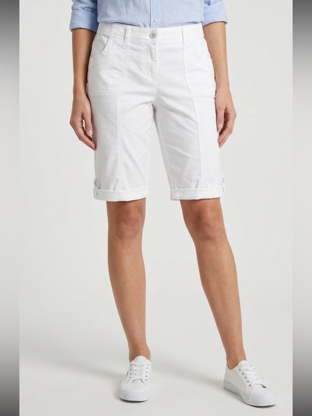 Chico’s White Casual Shorts, Cotton & Spandex